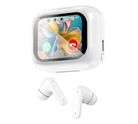 Techly ICC SB-BLT08W Auriculares inalámbricos intrauditivos Bluetooth, estuche con pantalla LCD, cancelación de ruido ANC, ecualizador