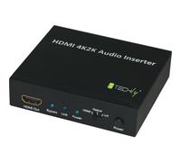 Techly IDATA HDMI-AI4K Inserter de audio SPDIF 5.1CH, analógico 3.5mm 2CH a HDMI 4K30Hz