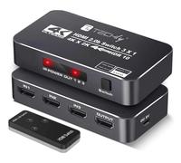 Techly IDATA HDMI2-4K3160B Interruptor HDMI 2.0b 3x1 4K60Hz con control remoto