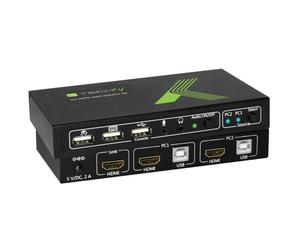 Techly IDATA KVM-HDMI2U Interruptor KVM 2x1 HDMI/USB 4K60Hz con USB 2.0
