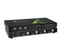Techly IDATA-KVM-HDMI4U KVM Switch 4x1 HDMI USB 2.0 Negro