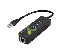 Techly IDATA USB-ETGIGA-3U2 Tarjeta de red/adaptador USB 3.0 a RJ45 Gigabit, hub 3x USB 3.2
