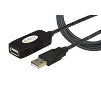 Techly IUSB-REP10TY - Cable USB (10 m, USB A, USB A, 2.0, Male connector / Female connector, Negro)