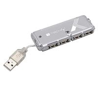 Techly IUSB2-HUB599TY concentrador y concentrador USB 2.0 480 Mbps Plata - Hubs y concentradores (USB 2.0, USB 2.0, 480 Mbit/s, Plata, Plástico, 0,055 m)