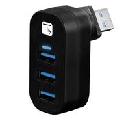 Techly IUSB3-HUB3-ROTB Hub USB 3.0 de 3 puertos con conector USB-A giratorio