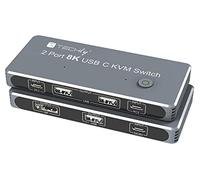 Techly KVM USB-C Switch 8K DisplayPort 1.4 2xUSB-C 3xUSB 2.0