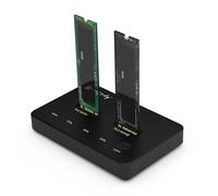TECHLY NP 365832 Estación de acoplamiento Dual-bay SSD M.2 NVME PCIe SATA 10 Gbps Duplicadores Clon Offline Negro