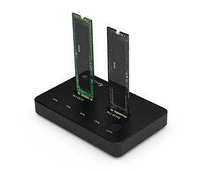 TECHLY NP 365832 Estación de acoplamiento Dual-bay SSD M.2 NVME PCIe SATA 10 Gbps Duplicadores Clon Offline Negro
