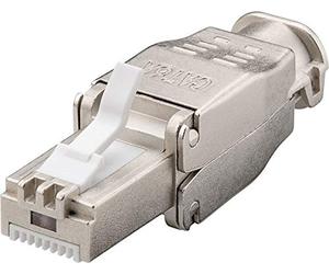 TECHLY Professional 105872 Plug RJ45 Cat.6A Blindado STP Tooless con abrazadera de cable