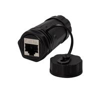 Techly Professional 363555 Acoplador RJ45 Cat.6A IP68 con bandeja para cables Negro