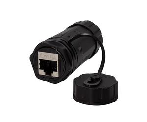Techly Professional 363555 Acoplador RJ45 Cat.6A IP68 con bandeja para cables Negro