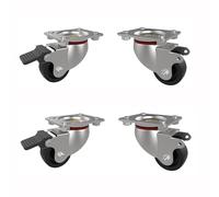 Techly Professional 365283 - Kit de 4 ruedas de 4 puntos de fijación para armarios servidores Serie EN Silver