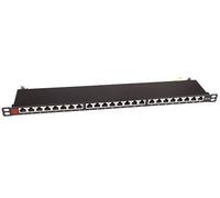 TECHLY Professional 366495 - Panel de parches STP de 24 plazas RJ45 19" 1U Cat.6A Negro