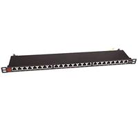 TECHLY Professional 366501 - Panel de parches STP de 24 plazas RJ45 19" 1U Cat.6 Negro