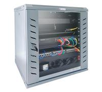 TECHLY PROFESSIONAL 367478 - Armario en rack de 19 pulgadas a pared, 12 unidades, P.600 mm, paquete plano, gris