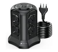 Techly TOWER02 PCP IUPS Presa Filtrada 8 Puestos Negra