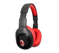TECHMADE AC Milan - Auriculares inalámbricos sobre la oreja, auriculares Bluetooth plegables, auriculares con micrófono incorporado, HiFi estéreo, ranura micro SD, radio FM para iPhone/Android/Viaje