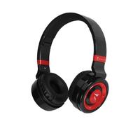 Techmade Auriculares Bluetooth inalámbricos Over Ear con Sonido estéreo HiFi, diseño Plegable, micrófono Integrado, Radio FM y Ranura para Tarjeta SD, Ideales para Viajes Trabajo PC y móvil (Rojo)