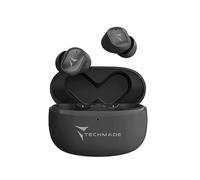 TECHMADE Auriculares inalámbricos K111 Strong Sound con funda incluida, sonido potente, diseño ergonómico, tecnología Bluetooth 5.0, control táctil, color negro