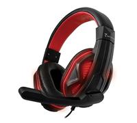 TECHMADE Auriculares para PC/para Gaming/con micrófono/para Consola/PC/Laptop/Smartphone - Color Rojo
