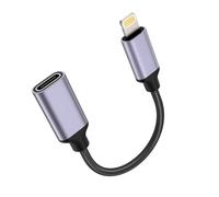 TechMatte Adaptador de Cable USB C Hembra a Lightning Macho, Carga rápida PD de 27 W, Compatible con iPhone, iPad, iPod, AirPods, sin Audio, no para Auriculares/OTG Android, 4 Pulgadas