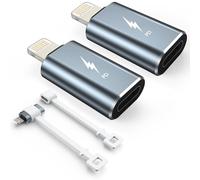 TechMatte Adaptador USB C a Lightning de 27 W PD de Carga rápida, Compatible con iPhone 14/13/12/11 Pro MAX Mini/X/XR/XS/SE/8/7/iPad/AirPods,con Cuerda antipérdida (2)