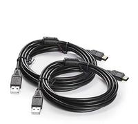 TechMax Paquete de 2 cables de carga USB extralargos 3M chapados en oro para Xbox Sony Playstation 3/PS3 Slim/PS Move Controladores GoPro, HD, reproductores de MP3, cámaras digitales, Dash Cam Nikon