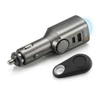 Technaxx Alarma de coche con sensor de movimiento PIR - Alarma plug-in 12-24V con sirena 110dB, batería de 6 días, puertos USB-A & USB-C, pantalla LED y control remoto - 2026 Update Model - TX-100