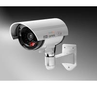 Technaxx Alemania Cámara de Seguridad Domo CCD CAM Interior Realista Falsa Vigilancia CCTV Rojo Intermitente Lente y Cable TX-18