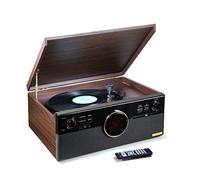 Technaxx Alemania Tocadiscos Dab Bluetooth V5.0 Digitalización de Discos de Vinilo Cassettes CDs Función de Radio AUX RCA Altavoces estéreo TX-137