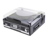 Technaxx Bluetooth 2.0 Tocadiscos de Vinilo y Convertidor de Cassette TX-22+ con Reproductor de Cassette Incorporado y Altavoces Estéreo - Archivos de Música MP3/WMA, 3 Velocidades, Enchufe aux-in