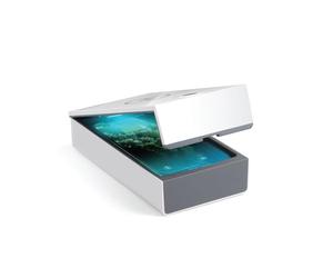 Technaxx Caja de desinfección UV TX-148 para teléfonos móviles y objetos e esterilización del 99,9%, cámara de aceite aromático, carga inalámbrica de 5W para todos los teléfonos móviles