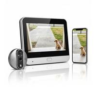 Technaxx Cámara Mirilla Digital WiFi con Pantalla 4,3”, Vídeo HD 3MP, Detección de Movimiento, Audio Bidireccional, Control por App, Batería Recargable 5000mAh - Visor de Puerta Inteligente TX-366