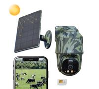Technaxx Cámara PT 4G Exterior Solar 5W, 4MP, PTZ 360°, IP65 TX-290