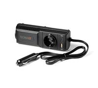 Technaxx Car Inverter 200W, convertidor de voltaje de 12V a 230V con 2 puertos USB, 1 toma Schuko, protección de alto/bajo voltaje y sobrecarga - Transformador de voltaje para encendedor TE21