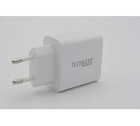 Technaxx Cargador USB 18W QC 3.0 - Adaptador USB-A de Carga Rápida para Smartphone, Tablet y Dispositivos USB - Diseño Compacto de Viaje - Blanco - Modelo TX-197