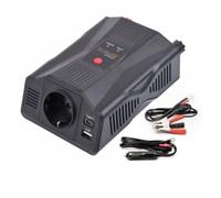 Technaxx Inversor Coche 12V a 230V 300W Potencia Continua 600W Pico Convertidor de Voltaje con Toma Schuko USB y USB-C Certificado TÜV Inversor Compacto para Camping Coche Autocaravana Barco TE24