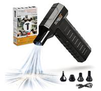 Technaxx Limpiador Aire Comprimido Eléctrico 80W Air Duster hasta 100000 RPM con 3 Velocidades 5 Boquillas USB-C Recargable Inalámbrico para Limpieza PC Teclado Coche Cámara TX-391