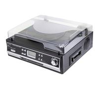 Technaxx Tocadiscos & Digitalizador de Casetes con Bluetooth - Reproductor de Vinilo y Casete con 3 Velocidades 33/45/78 rpm, Altavoces Estéreo, Pantalla LED, Salida RCA, Negro - TX-22+