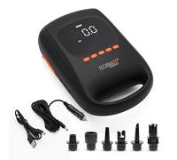 Technaxx TX-266, Bomba de Aire de batería para Sup con la función de Power Bank - Batería de 7500 mAh, Paradas automáticas de la Bomba, 2 Luces LED, Carga de Coche de 12 V y Cables USB-C