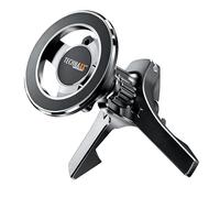 Technaxx TX-304, Soporte magnético para Coche con la ventilación y rotación de 360° para iPhone 12 y Superiores con la gestión de Cables, potentes imanes y un Anillo metálico para Todos los teléfonos