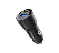 Technaxx TX-306, Doble Cargador de Coche de 60W, Adaptador de Cargador de Coche de 2 Puertos para el mechero con Salida USB de Tipo C y USB-A, PD de 30W y QC3.0, Carga dinámica PPS, Entrada de 12-24V