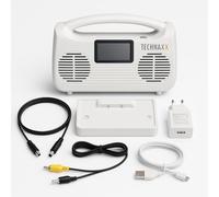 Technaxx TX-317 Altavoz inalámbrico para TV con estación Base - Bluetooth 5.3, Altavoces de 2x5 W, Pantalla LCD, 3 Modos de Sonido, Radio FM integrada - Ideal para Personas Mayores