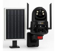 Technaxx TX -329, cámara Doble de vigilancia Exterior 4G y Panel Solar de 8W - 3 MP Full HD, rotación de 345°, visión Nocturna, batería de 8000 mAh, Sensor de Movimiento por Infrarrojos, IP65