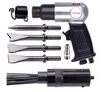 TECHNIC AT-8039DA Martillo Neumático con Escalador de Agujas y 3 Cinceles Forma de Pistola Vaso de Cincel Redondo 19 Agujas de 18 cm de Diámetro Velocidad de Trabajo 4500 rpm