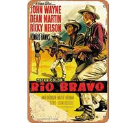 Technicolor Rio Bravo John Wayne Dean Martin Ricky Nelson 20 x 30 cm de estaño para decoración de pared, diseño retro, para casa, cocina, baño, granja, jardín, garaje, citas inspiradoras