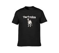 Technics Dog Teach Them Well Vinyl DJ Casual tee Unisex 100% Cotton Short-Sleeve T-Shirts Black XXXL