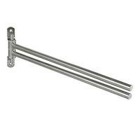 Technik Team Toallero de 2 brazos giratorio Bulon - Toallero para la pared - Toallero - Toallero de acero inoxidable cepillado