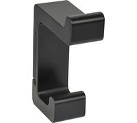 Technikteam Bodon - Perchero para pared (90 mm de alto, doble capa, zinc fundido a presión, recubrimiento en polvo, color negro)