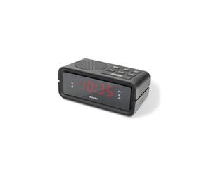 TechniSat DIGICLOCK 2 - radio despertador FM compacto dos despertadores, función de repetición, pantalla LCD regulable, alimentación por red o pilas, negro